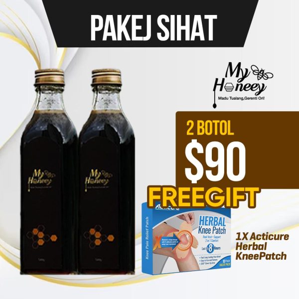 (Madu Tualang) Pakej Sihat – 2 Botol + 1 Acticure Knee Patch